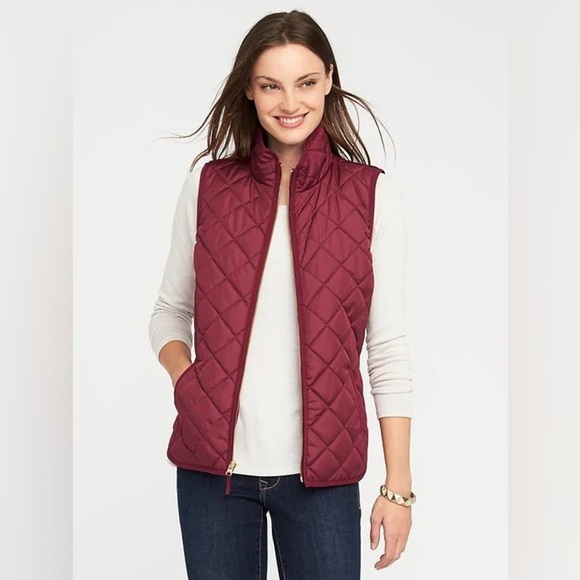 Old Navy Size S Dark Sepia Quilted Full Zip Lined Vest w/Side Pockets - Picture 1 of 6